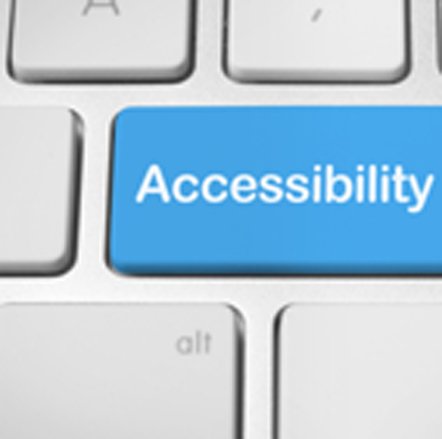 Blue computer key with the word Accessibility on it