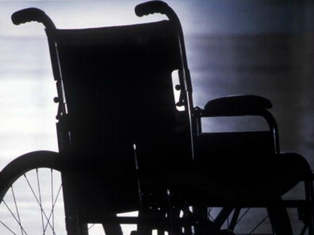 Close up shot of a empty wheel chair