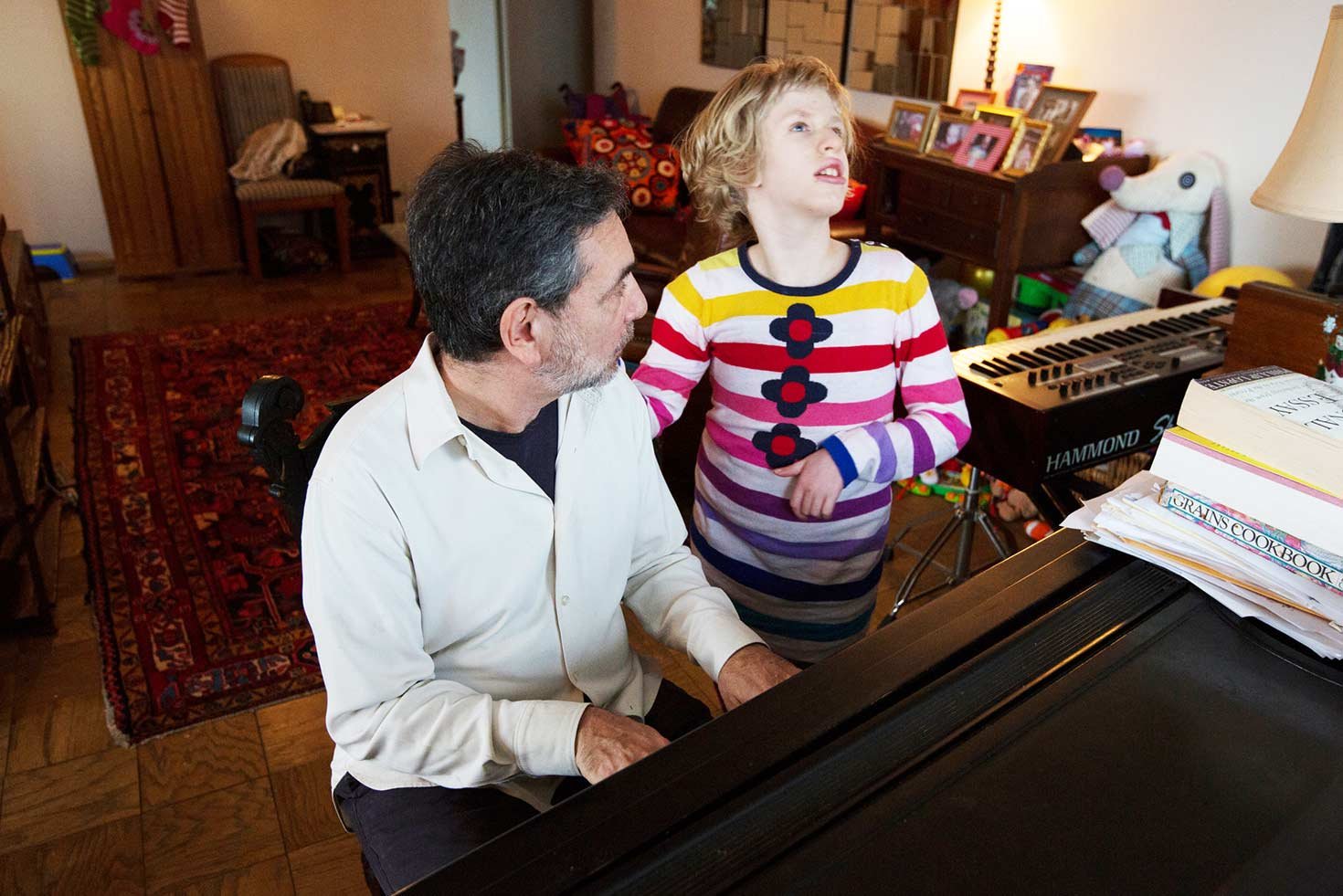Mike LeDonne, the jazz pianist, and his daughter Mary at their apartment on West 43rd Street. Mike LeDonne, the jazz pianist, and his daughter Mary at their apartment on West 43rd Street.