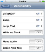 Close up of accessible screen on Mac