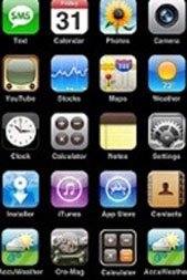 Close-up picture of apps on smartphone