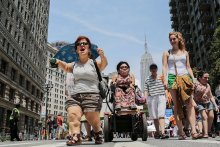 Michelle Kraus chants while she takes part in New York's first Disability Pride parade