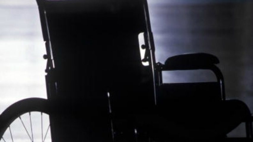 Close up shot of a empty wheel chair