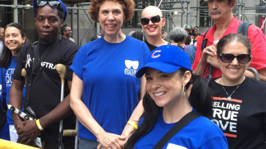 Members proudly march in New York City’s first annual Disability Pride Parade on July 12, 2015. 