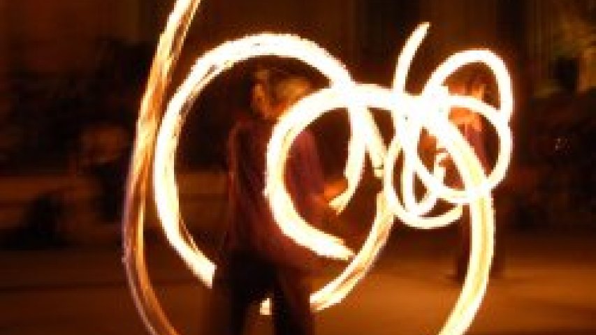 Man performs a lightshow