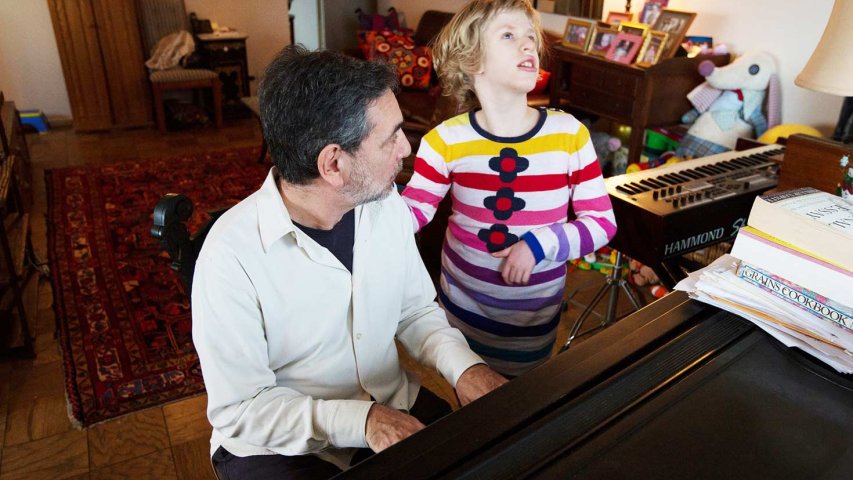 Mike LeDonne, the jazz pianist, and his daughter Mary at their apartment on West 43rd Street.
